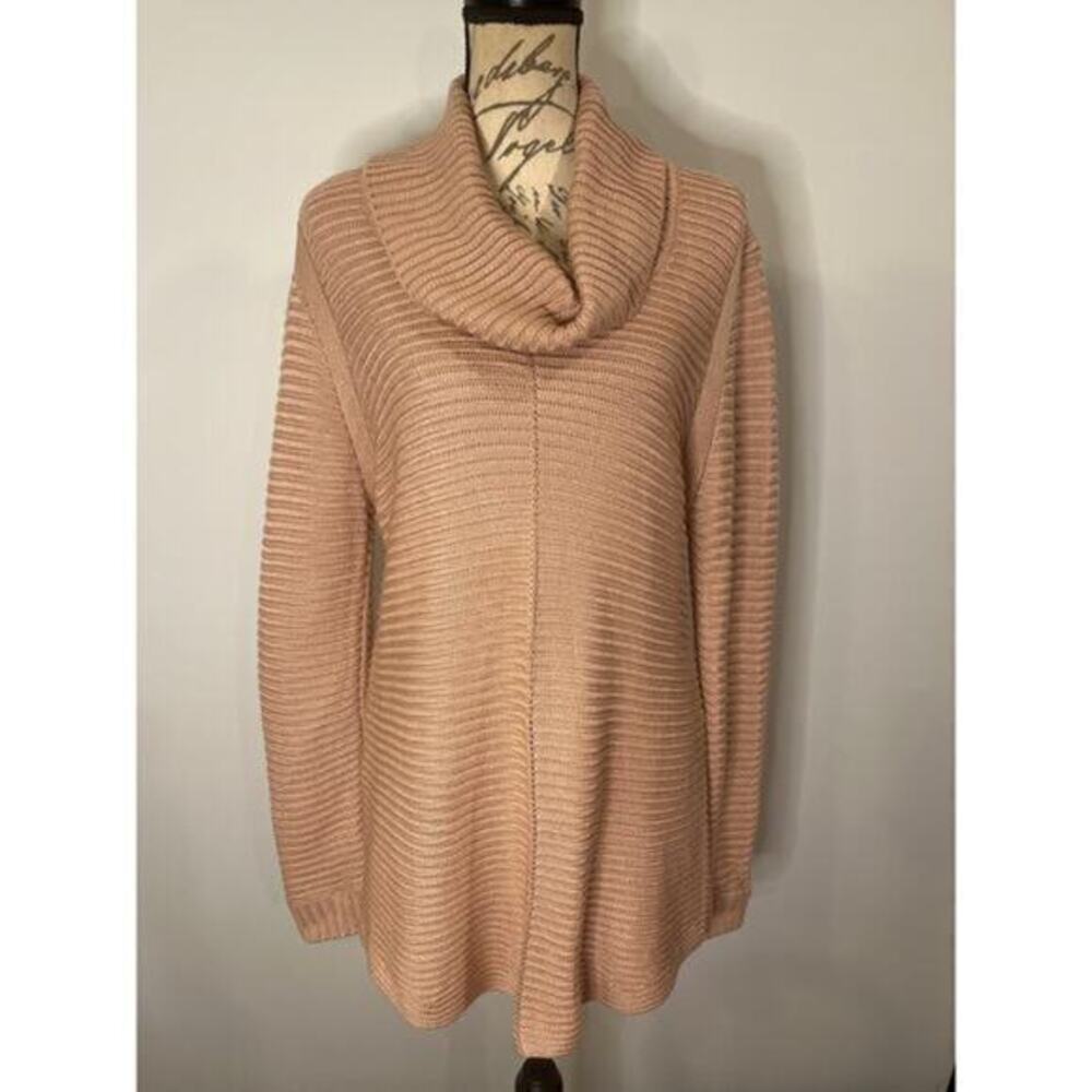 Calvin Klein chunky knit ribbed cowl neck tunic sweater XL